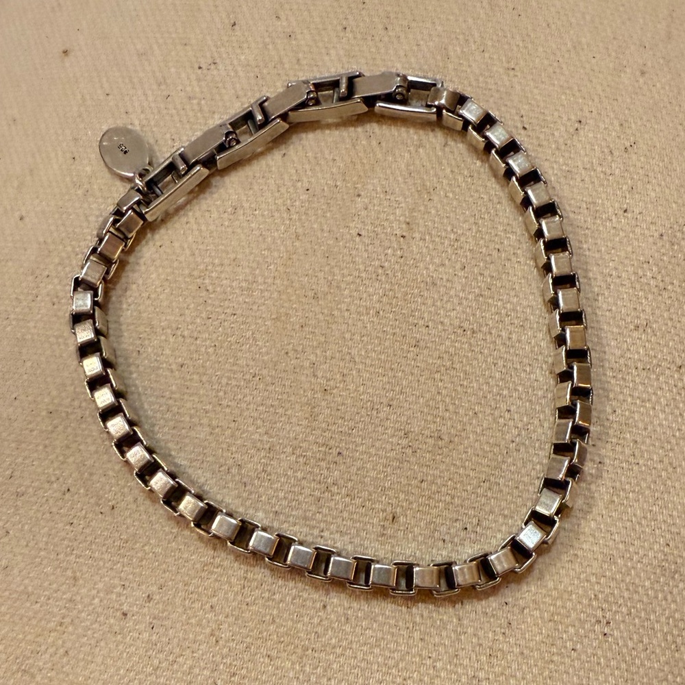 NWOT Sterling Silver Box Chain Bracelet 6" length with extenders